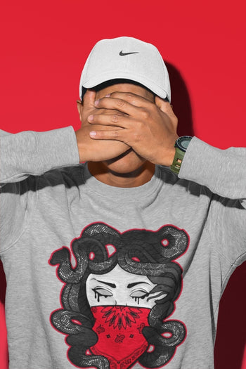 Jordan 4 Red Thunder Sneaker Match Tees Medusa Sneaker Tees Jordan 4 Red Thunder Sneaker Release Tees Unisex Shirts