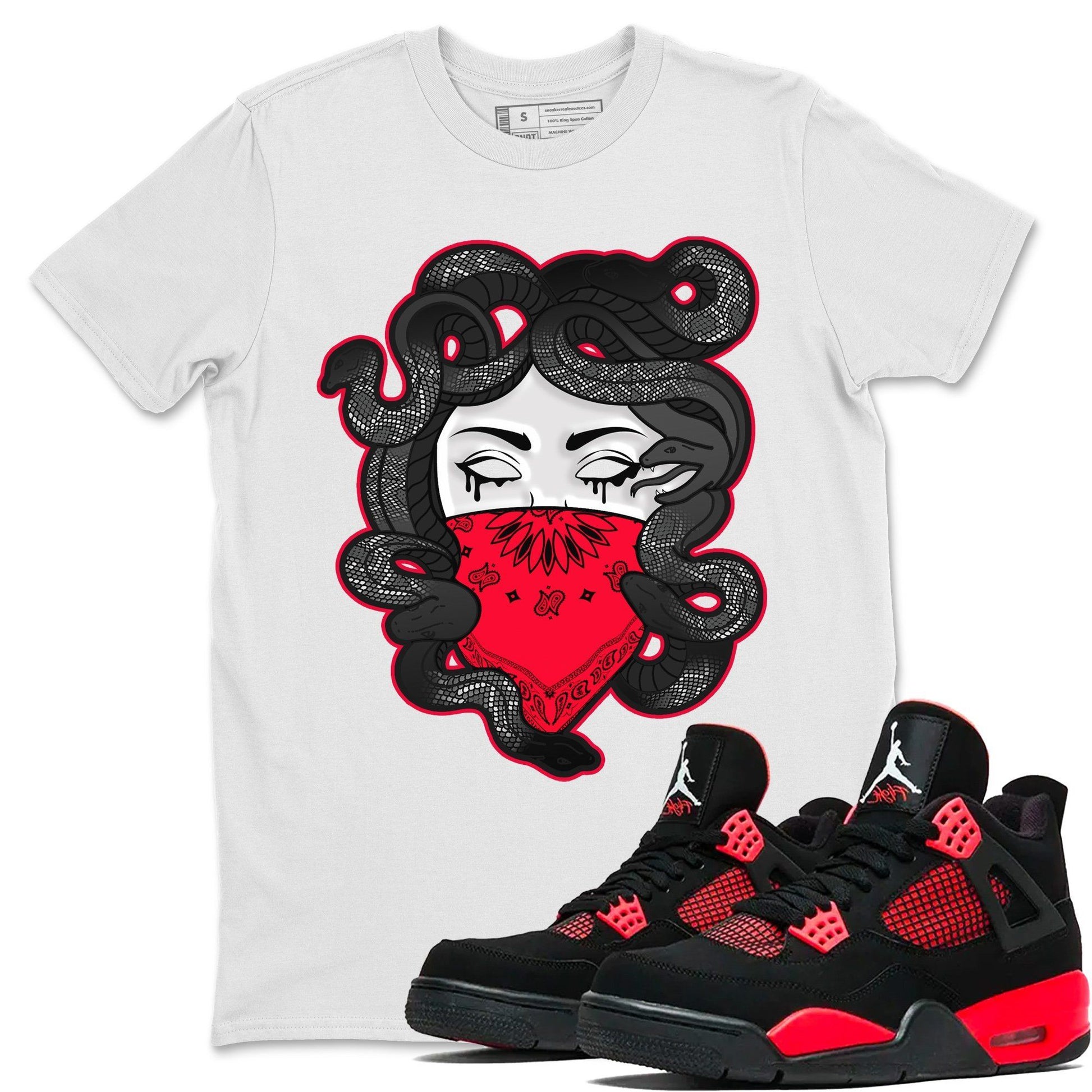 Jordan 4 Red Thunder Sneaker Match Tees Medusa Sneaker Tees Jordan 4 Red Thunder Sneaker Release Tees Unisex Shirts