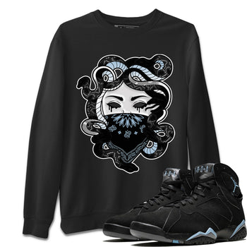 AJ7 Chambray shirt to match jordans Medusa sneaker tees Air Jordan 7 Chambray SNRT Sneaker Release Tees Unisex Black 1 T-Shirt