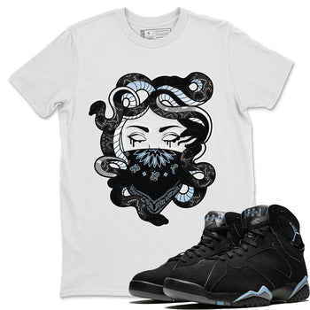 AJ7 Chambray shirt to match jordans Medusa sneaker tees Air Jordan 7 Chambray SNRT Sneaker Release Tees Unisex White 1 T-Shirt