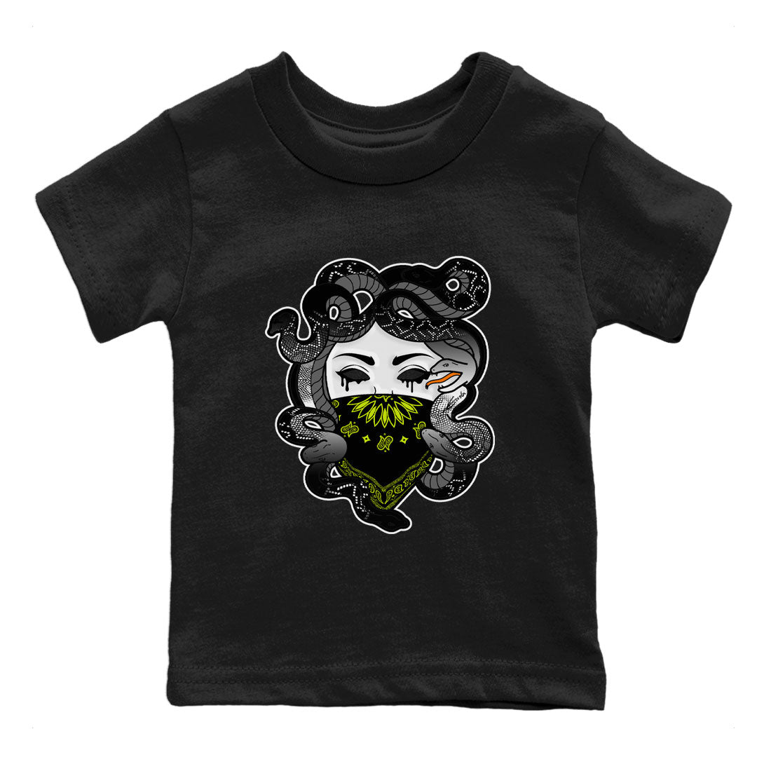 Dunk Mid Premium shirt to match jordans Medusa sneaker tees Dunk Mid Halloween SNRT Sneaker Tees Sneaker Matching Clothing Brand Baby Toddler Black 2 T-Shirt