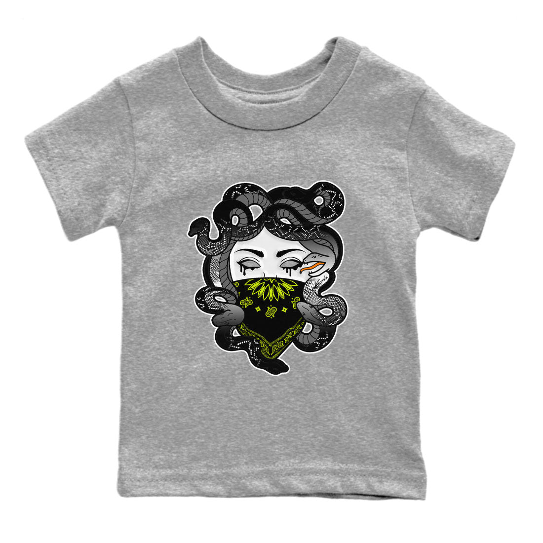 Dunk Mid Premium shirt to match jordans Medusa sneaker tees Dunk Mid Halloween SNRT Sneaker Tees Sneaker Matching Clothing Brand Baby Toddler Heather Grey 2 T-Shirt