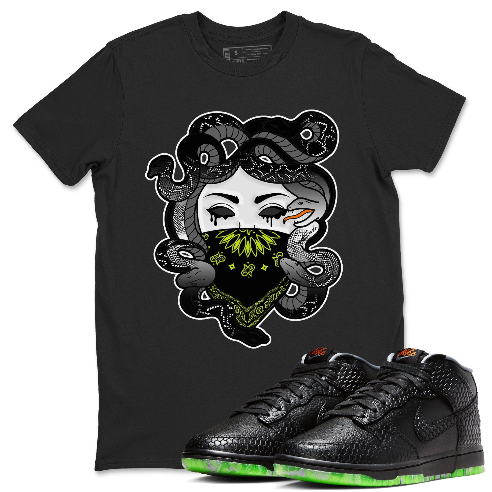 Dunk Mid Premium shirt to match jordans Medusa sneaker tees Dunk Mid Halloween SNRT Sneaker Tees Sneaker Matching Clothing Brand Unisex Sneaker Tee Black 1 T-Shirt