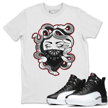 Jordan 12 Playoffs Sneaker Match Tees Medusa Sneaker Tees Jordan 12 Playoffs Sneaker Release Tees Unisex Shirts