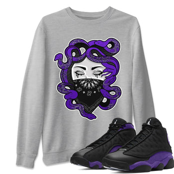 Jordan 13 Court Purple Sneaker Match Tees Medusa Sneaker Tees Jordan 13 Court Purple Sneaker Release Tees Unisex Shirts