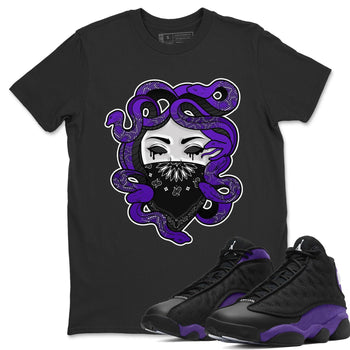 Jordan 13 Court Purple Sneaker Match Tees Medusa Sneaker Tees Jordan 13 Court Purple Sneaker Release Tees Unisex Shirts