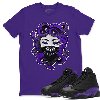 Jordan 13 Court Purple Sneaker Match Tees Medusa Sneaker Tees Jordan 13 Court Purple Sneaker Release Tees Unisex Shirts
