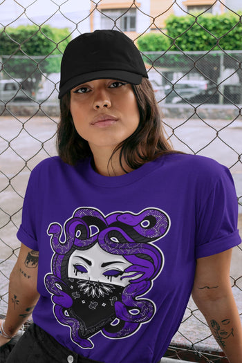 Jordan 13 Court Purple Sneaker Match Tees Medusa Sneaker Tees Jordan 13 Court Purple Sneaker Release Tees Unisex Shirts