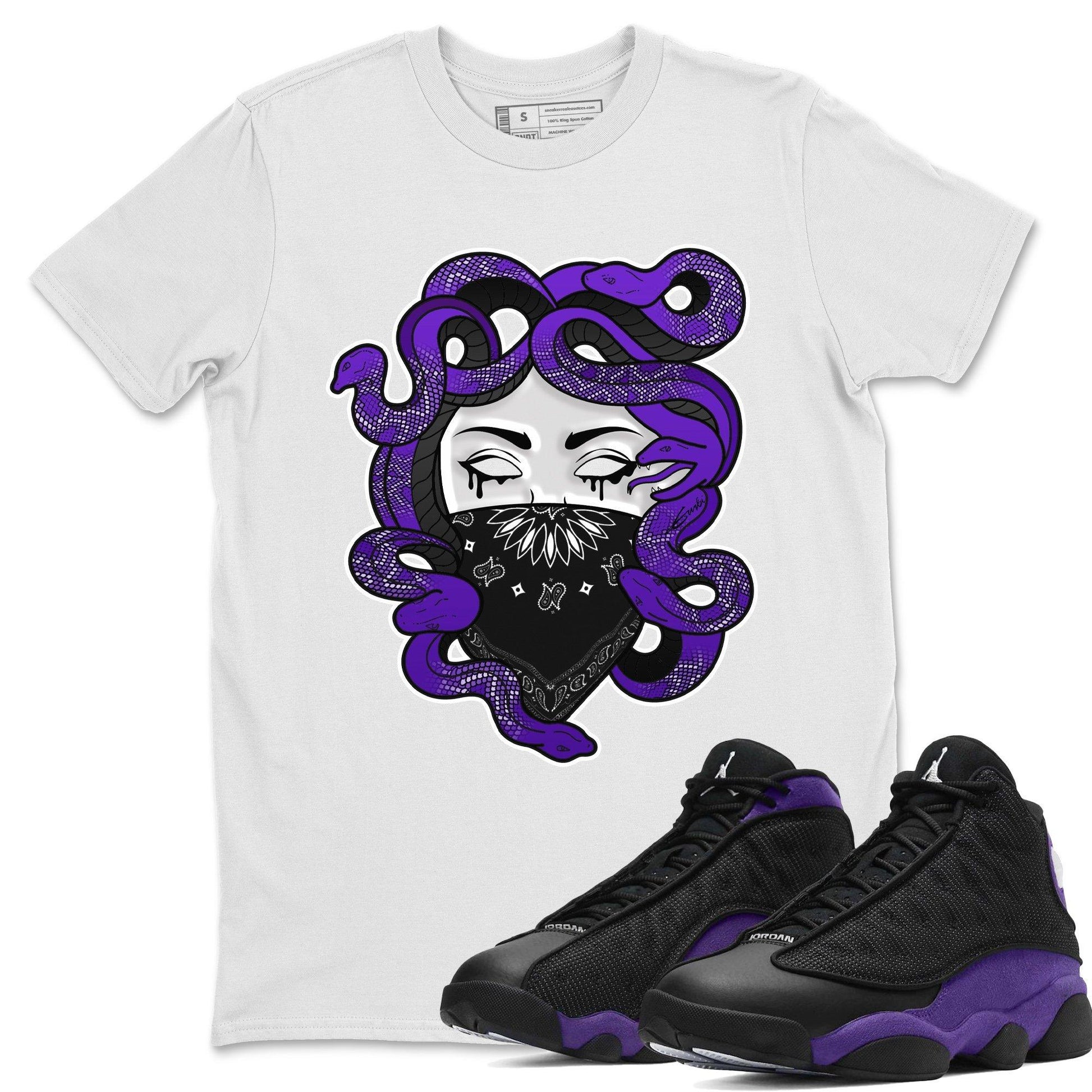 Jordan 13 Court Purple Sneaker Match Tees Medusa Sneaker Tees Jordan 13 Court Purple Sneaker Release Tees Unisex Shirts