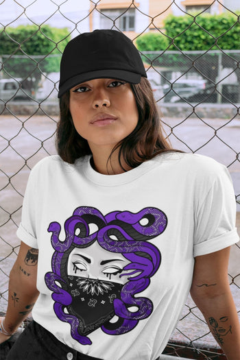 Jordan 13 Court Purple Sneaker Match Tees Medusa Sneaker Tees Jordan 13 Court Purple Sneaker Release Tees Unisex Shirts