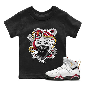 Jordan 7 Cardinal Sneaker Match Tees Medusa Sneaker Tees Jordan 7 Cardinal Sneaker Release Tees Kids Shirts