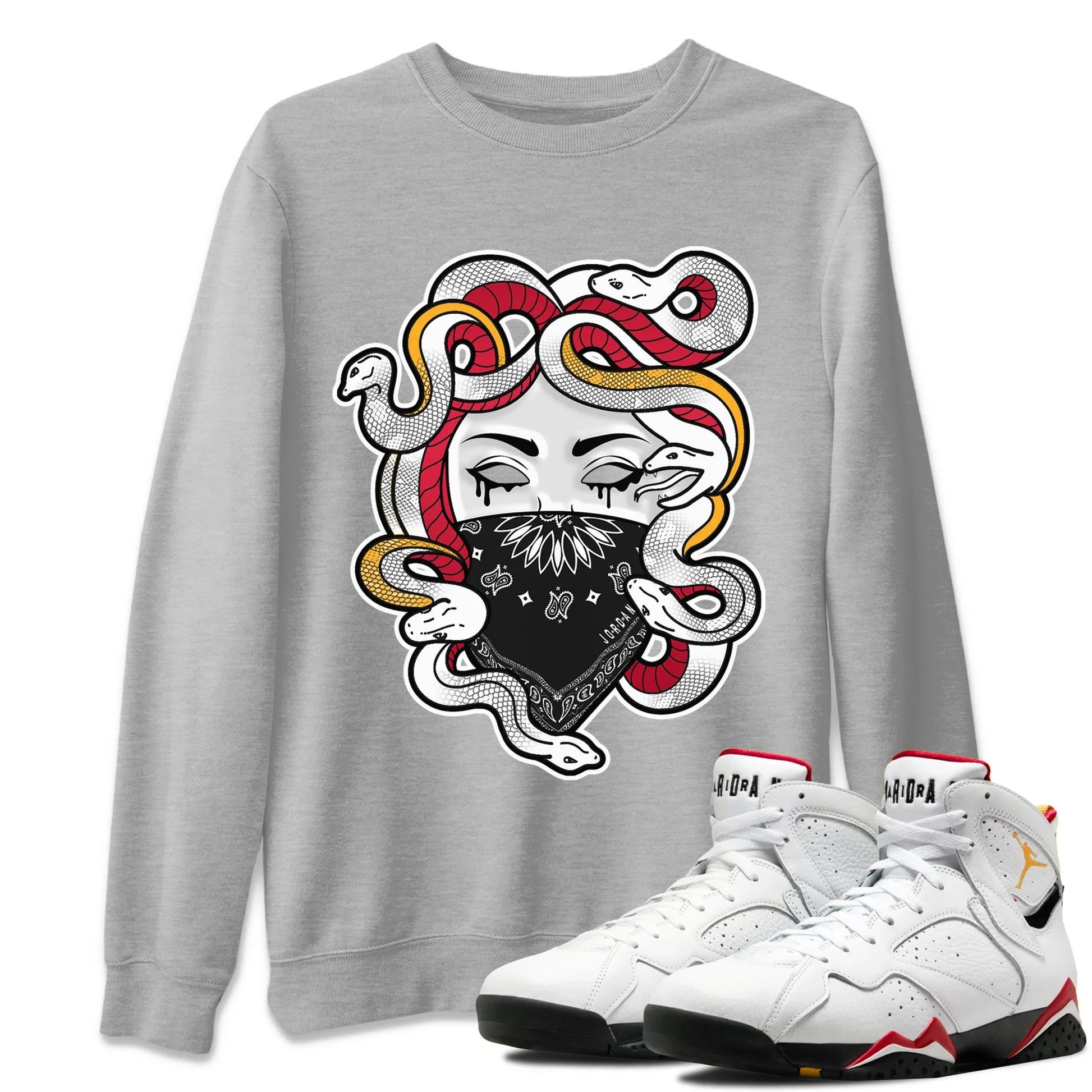 Jordan 7 Cardinal Sneaker Match Tees Medusa Sneaker Tees Jordan 7 Cardinal Sneaker Release Tees Unisex Shirts