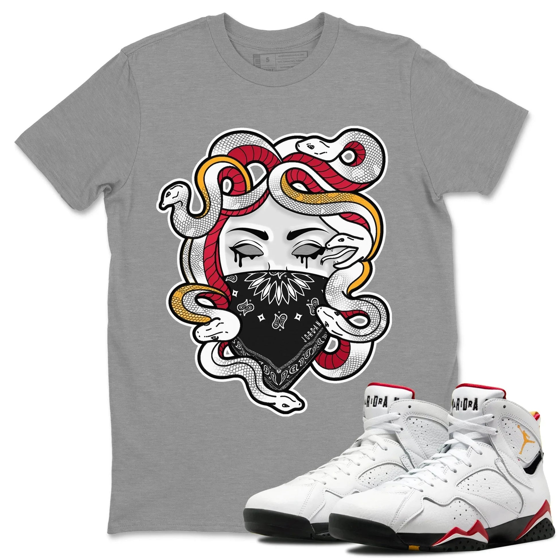 Jordan 7 Cardinal Sneaker Match Tees Medusa Sneaker Tees Jordan 7 Cardinal Sneaker Release Tees Unisex Shirts