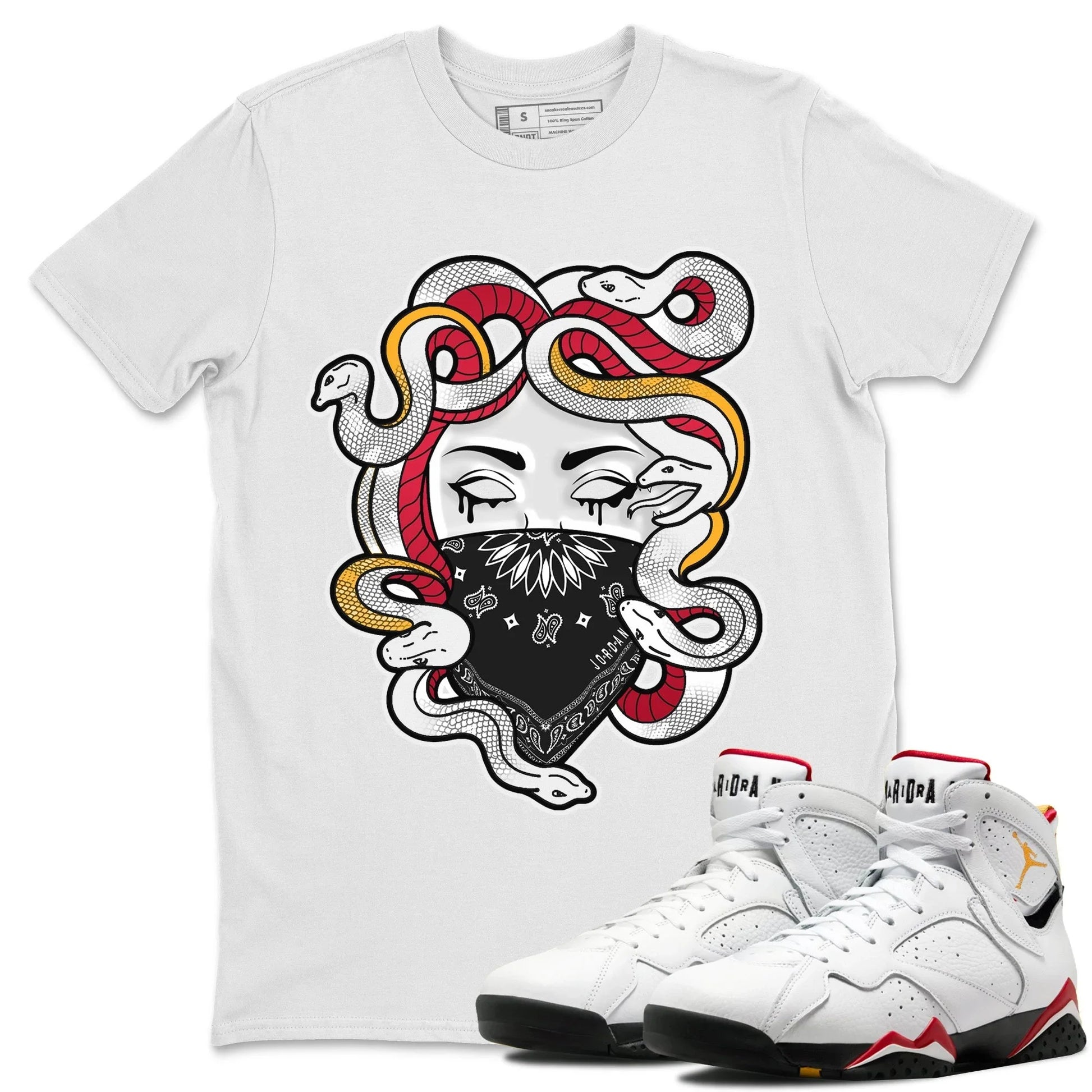 Jordan 7 Cardinal Sneaker Match Tees Medusa Sneaker Tees Jordan 7 Cardinal Sneaker Release Tees Unisex Shirts