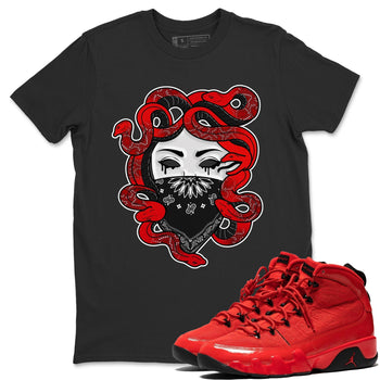 Jordan 9 Chile Red Sneaker Match Tees Medusa Sneaker Tees Jordan 9 Chile Red Sneaker Release Tees Unisex Shirts