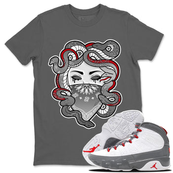 Jordan 9 Fire Red Sneaker Match Tees Medusa Sneaker Tees Jordan 9 Fire Red Sneaker Release Tees Unisex Shirts