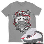 Jordan 9 Fire Red Sneaker Match Tees Medusa Sneaker Tees Jordan 9 Fire Red Sneaker Release Tees Unisex Shirts