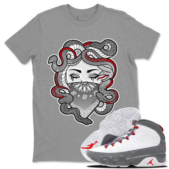 Jordan 9 Fire Red Sneaker Match Tees Medusa Sneaker Tees Jordan 9 Fire Red Sneaker Release Tees Unisex Shirts