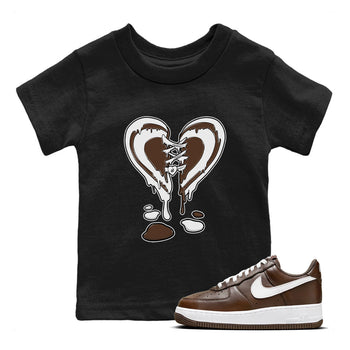 AF1 Chocolate shirt to match jordans Melting Heart sneaker tees Air Force 1 Chocolate SNRT Sneaker Tees Youth Kid's Baby Shirt Black 1 T-Shirt