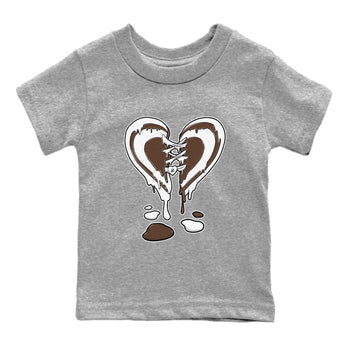 AF1 Chocolate shirt to match jordans Melting Heart sneaker tees Air Force 1 Chocolate SNRT Sneaker Tees Youth Kid's Baby Shirt Heather Grey 2 T-Shirt