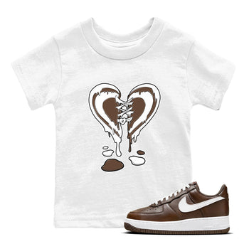 AF1 Chocolate shirt to match jordans Melting Heart sneaker tees Air Force 1 Chocolate SNRT Sneaker Tees Youth Kid's Baby Shirt White 1 T-Shirt
