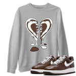 AF1 Chocolate shirt to match jordans Melting Heart sneaker tees Air Force 1 Chocolate SNRT Sneaker Release Tees Cotton Sneaker Tee Heather Grey 1 T-Shirt