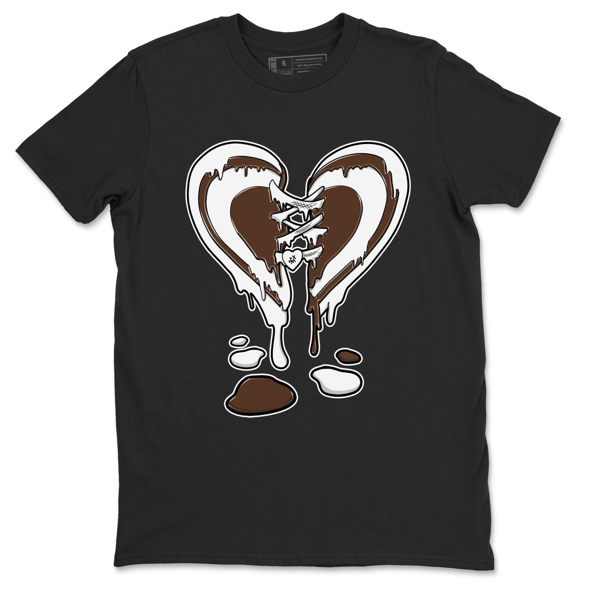 AF1 Chocolate shirt to match jordans Melting Heart sneaker tees Air Force 1 Chocolate SNRT Sneaker Release Tees Cotton Sneaker Tee Black 2 T-Shirt