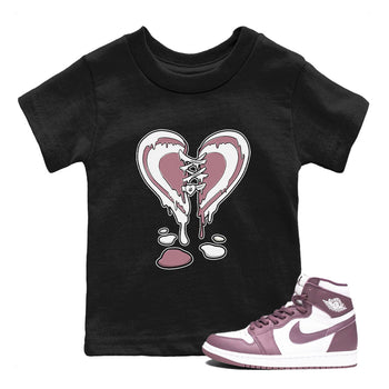 Air Jordan 1 High OG WMNS Mauve shirt to match jordans Melting Heart sneaker tees Air Jordan 1 Mauve SNRT Sneaker Release Tees Baby Toddler Black 1 T-Shirt