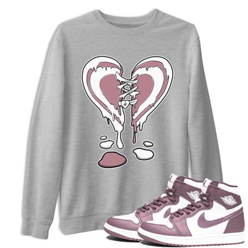 Air Jordan 1 High OG WMNS Mauve shirt to match jordans Melting Heart sneaker tees Air Jordan 1 Mauve SNRT Sneaker Release Tees Unisex Heather Grey 1 T-Shirt