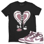 Air Jordan 1 High OG WMNS Mauve shirt to match jordans Melting Heart sneaker tees Air Jordan 1 Mauve SNRT Sneaker Release Tees Unisex Black 1 T-Shirt