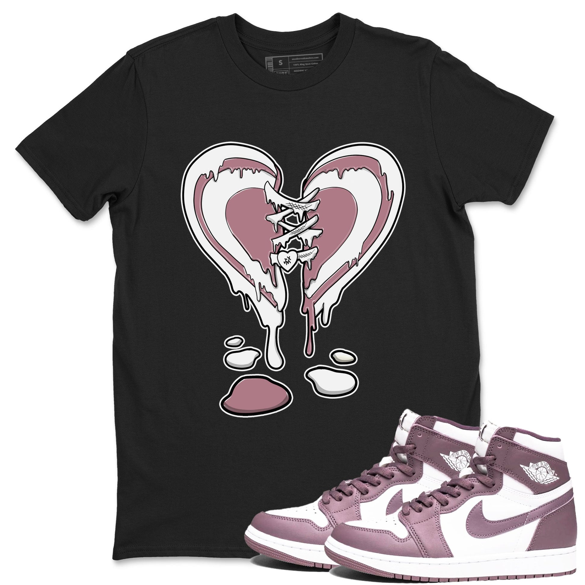 Air Jordan 1 High OG WMNS Mauve shirt to match jordans Melting Heart sneaker tees Air Jordan 1 Mauve SNRT Sneaker Release Tees Unisex Black 1 T-Shirt