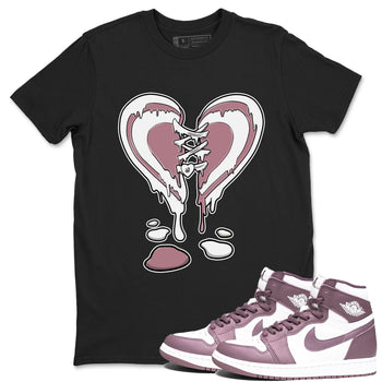 Air Jordan 1 High OG WMNS Mauve shirt to match jordans Melting Heart sneaker tees Air Jordan 1 Mauve SNRT Sneaker Release Tees Unisex Black 1 T-Shirt