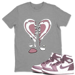 Air Jordan 1 High OG WMNS Mauve shirt to match jordans Melting Heart sneaker tees Air Jordan 1 Mauve SNRT Sneaker Release Tees Unisex Heather Grey 1 T-Shirt