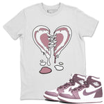 Air Jordan 1 High OG WMNS Mauve shirt to match jordans Melting Heart sneaker tees Air Jordan 1 Mauve SNRT Sneaker Release Tees Unisex White 1 T-Shirt