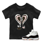 11s Neapolitan shirt to match jordans Melting Heart sneaker tees Air Jordan 11 Neapolitan SNRT Sneaker Release Tees Baby Toddler Black 1 T-Shirt