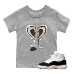 11s Neapolitan shirt to match jordans Melting Heart sneaker tees Air Jordan 11 Neapolitan SNRT Sneaker Release Tees Baby Toddler Heather Grey 1 T-Shirt