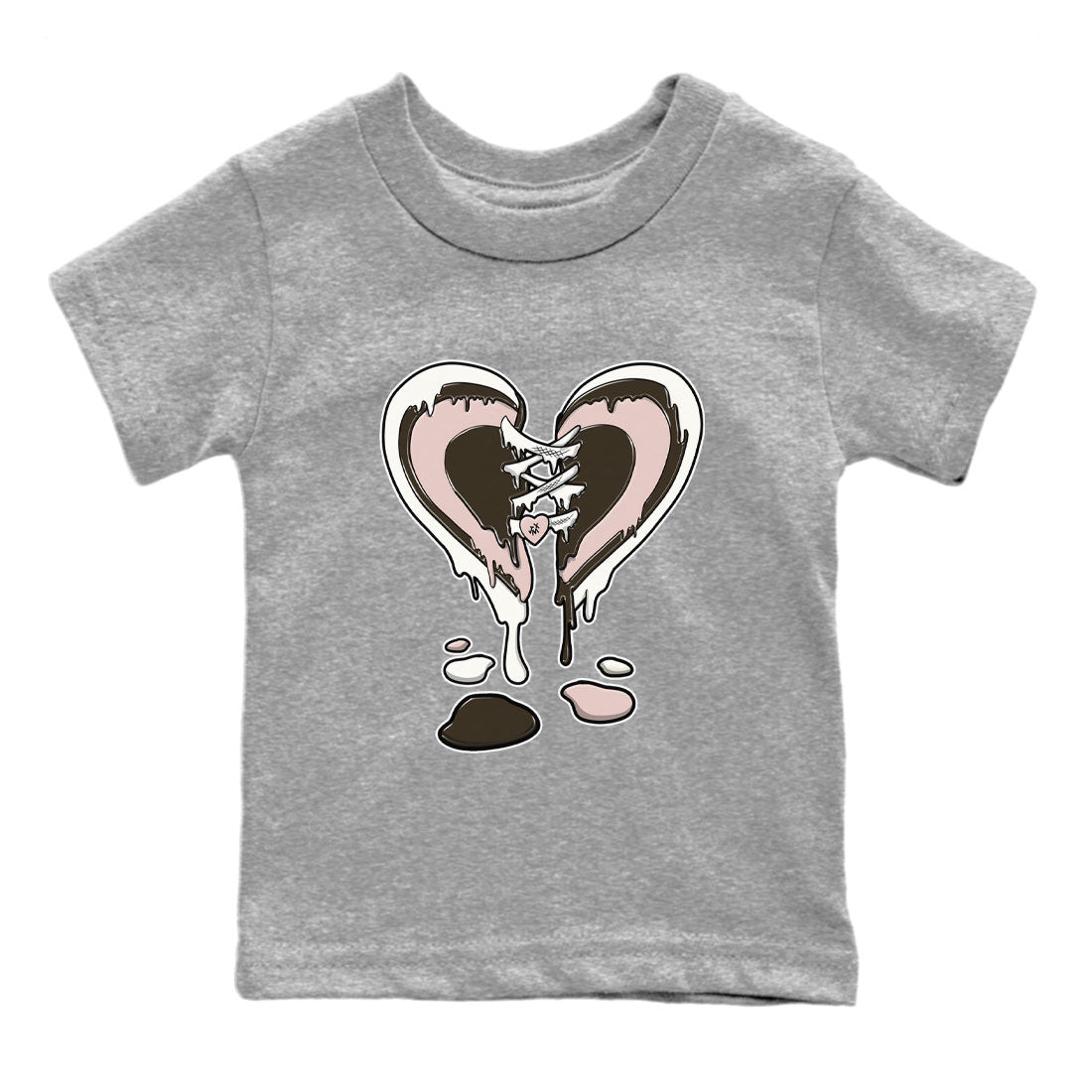 11s Neapolitan shirt to match jordans Melting Heart sneaker tees Air Jordan 11 Neapolitan SNRT Sneaker Release Tees Baby Toddler Heather Grey 2 T-Shirt