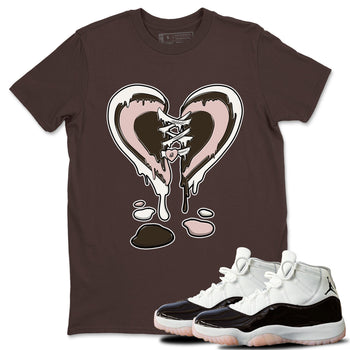 11s Neapolitan shirt to match jordans Melting Heart sneaker tees Air Jordan 11 Neapolitan SNRT Sneaker Release Tees Unisex Dark Chocolate 1 T-Shirt
