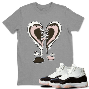 11s Neapolitan shirt to match jordans Melting Heart sneaker tees Air Jordan 11 Neapolitan SNRT Sneaker Release Tees Unisex Heather Grey 1 T-Shirt