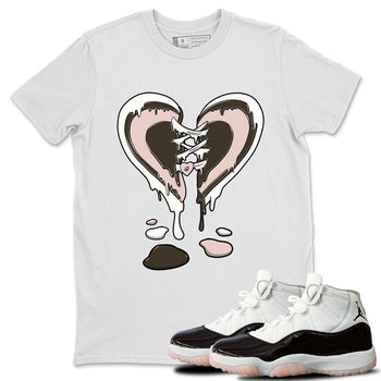 11s Neapolitan shirt to match jordans Melting Heart sneaker tees Air Jordan 11 Neapolitan SNRT Sneaker Release Tees Unisex White 1 T-Shirt
