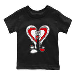 12s Cherry Sneaker Match Tees Melting Heart Sneaker Tees Air Jordan 12 Cherry Sneaker Release Tees Kids Shirts Black 2