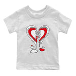 12s Cherry Sneaker Match Tees Melting Heart Sneaker Tees Air Jordan 12 Cherry Sneaker Release Tees Kids Shirts White 2