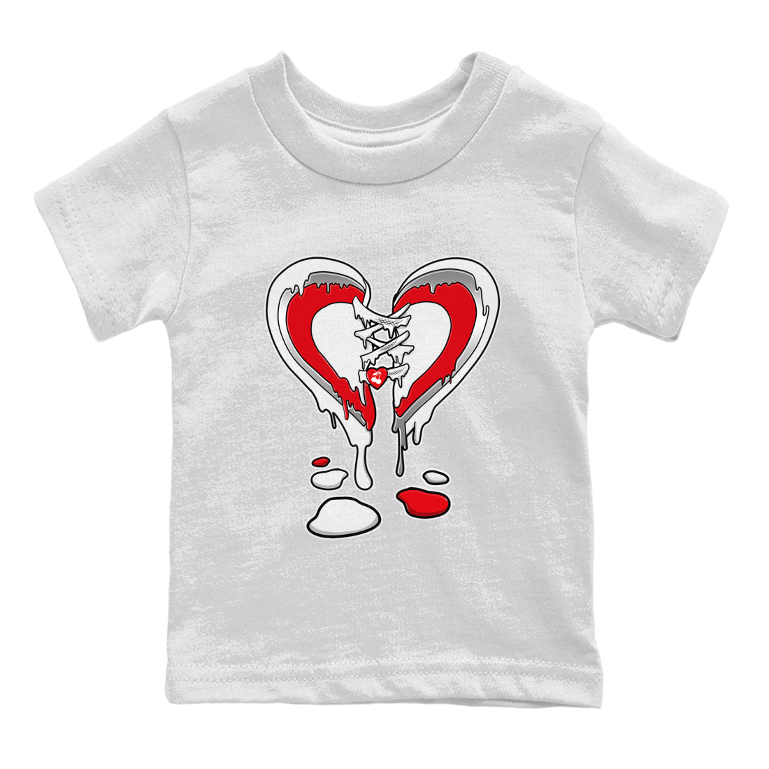 12s Cherry Sneaker Match Tees Melting Heart Sneaker Tees Air Jordan 12 Cherry Sneaker Release Tees Kids Shirts White 2