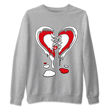 12s Cherry Sneaker Match Tees Melting Heart Sneaker Tees Air Jordan 12 Cherry Sneaker Release Tees Unisex Shirts Heather Grey 2