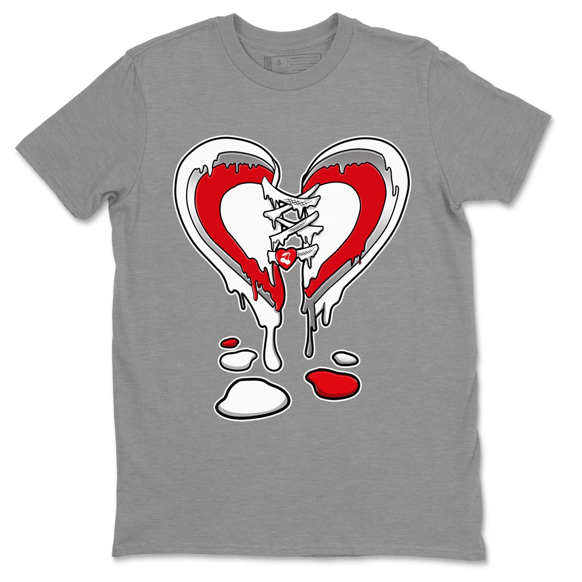 12s Cherry Sneaker Match Tees Melting Heart Sneaker Tees Air Jordan 12 Cherry Sneaker Release Tees Unisex Shirts Heather Grey 1
