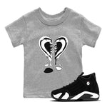 14s Panda shirt to match jordans Melting Heart sneaker tees Air Jordan 14 Panda SNRT sneaker release tees baby toddler Heather Grey 1 cotton Shirt