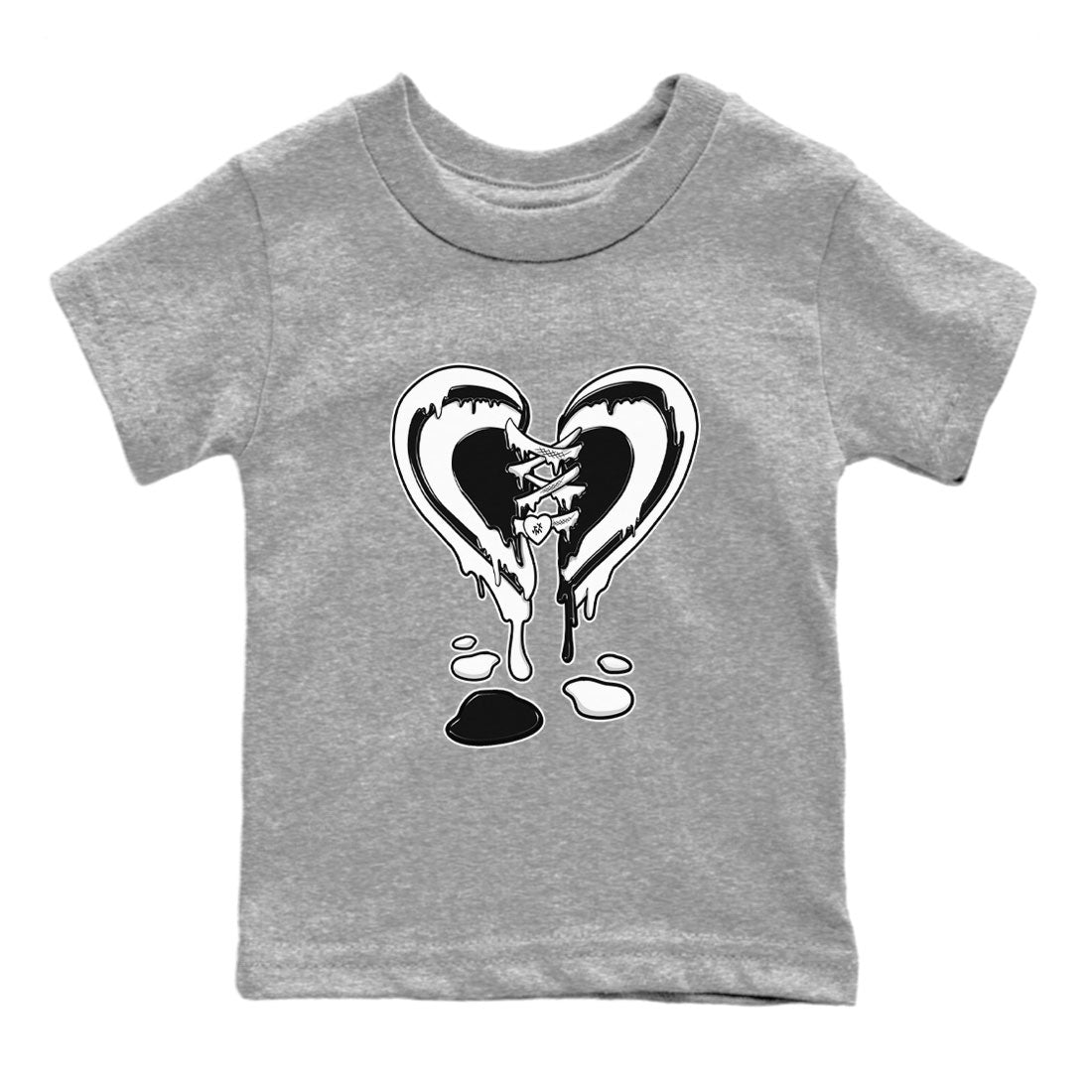 14s Panda shirt to match jordans Melting Heart sneaker tees Air Jordan 14 Panda SNRT sneaker release tees baby toddler Heather Grey 2 cotton Shirt