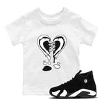 14s Panda shirt to match jordans Melting Heart sneaker tees Air Jordan 14 Panda SNRT sneaker release tees baby toddler White 1 cotton Shirt