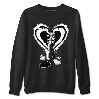 14s Panda shirt to match jordans Melting Heart sneaker tees Air Jordan 14 Panda SNRT Sneaker Release Tees unisex cotton Black 2 crew neck shirt