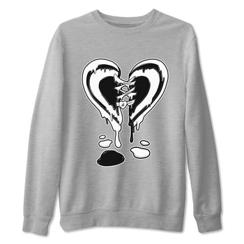 14s Panda shirt to match jordans Melting Heart sneaker tees Air Jordan 14 Panda SNRT Sneaker Release Tees unisex cotton Heather Grey 2 crew neck shirt